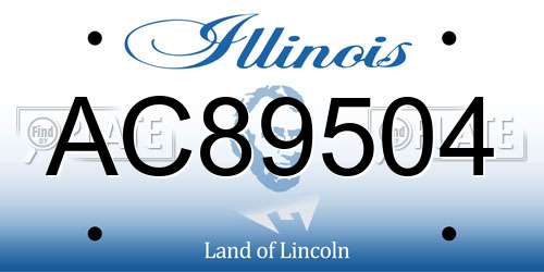 AC89504 Illinois License Plate