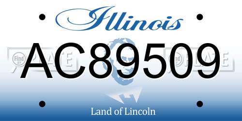 AC89509 Illinois License Plate