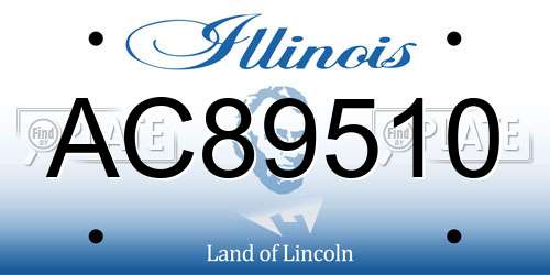AC89510 Illinois License Plate
