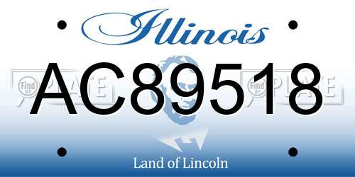 AC89518 Illinois License Plate
