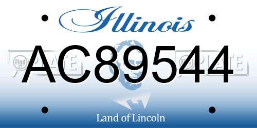 AC89544 Illinois License Plate