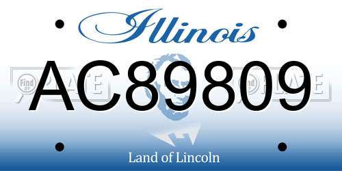 AC89809 Illinois License Plate