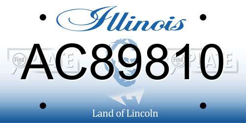 AC89810 Illinois License Plate