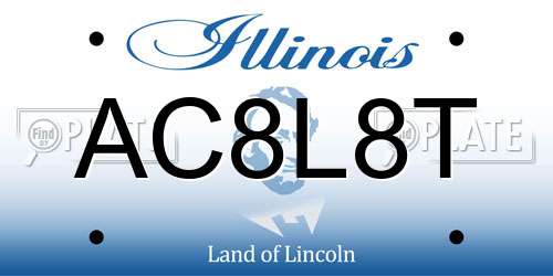 AC8L8T Illinois License Plate
