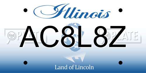 AC8L8Z Illinois License Plate