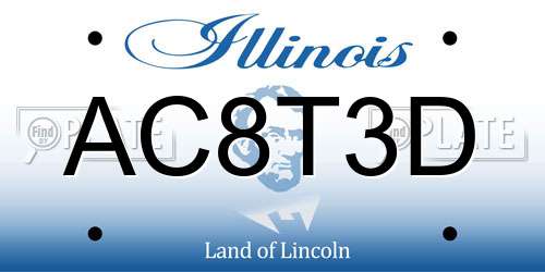 AC8T3D Illinois License Plate