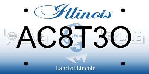 AC8T3O Illinois License Plate