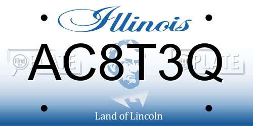AC8T3Q Illinois License Plate