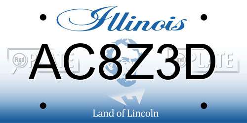 AC8Z3D Illinois License Plate