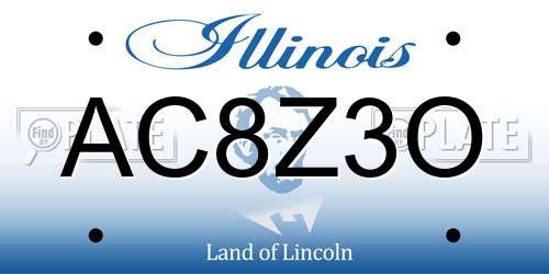 AC8Z3O Illinois License Plate