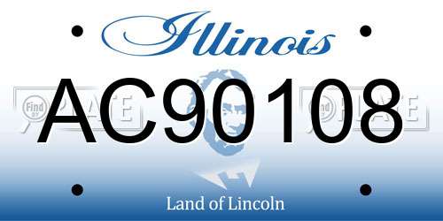 AC90108 Illinois License Plate