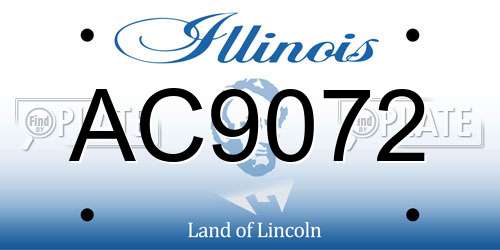 AC9072 Illinois License Plate