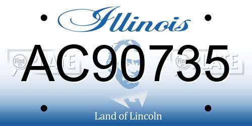 AC90735 Illinois License Plate