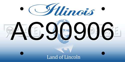 AC90906 Illinois License Plate