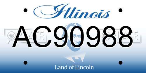 AC90988 Illinois License Plate