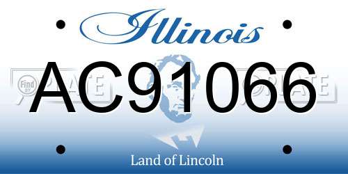 AC91066 Illinois License Plate