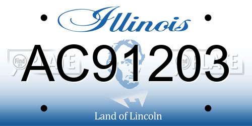 AC91203 Illinois License Plate