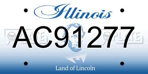 AC91277 Illinois License Plate
