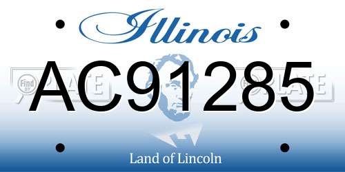 AC91285 Illinois License Plate