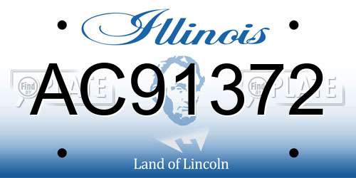 AC91372 Illinois License Plate