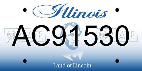 AC91530 Illinois License Plate