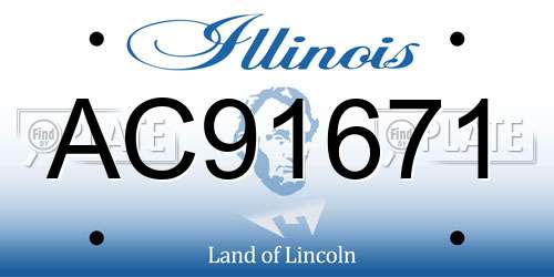 AC91671 Illinois License Plate