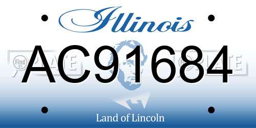AC91684 Illinois License Plate
