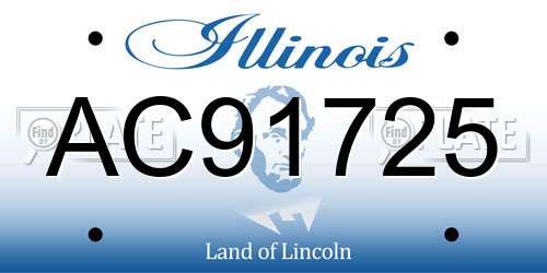AC91725 Illinois License Plate