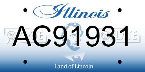 AC91931 Illinois License Plate