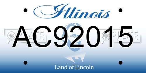 AC92015 Illinois License Plate