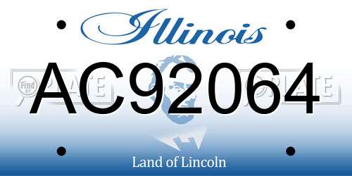 AC92064 Illinois License Plate