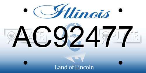 AC92477 Illinois License Plate