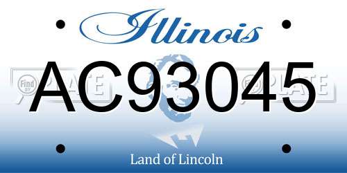 AC93045 Illinois License Plate