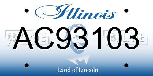 AC93103 Illinois License Plate