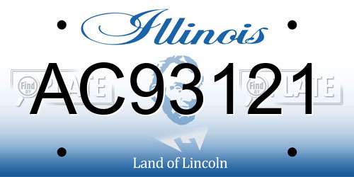 AC93121 Illinois License Plate