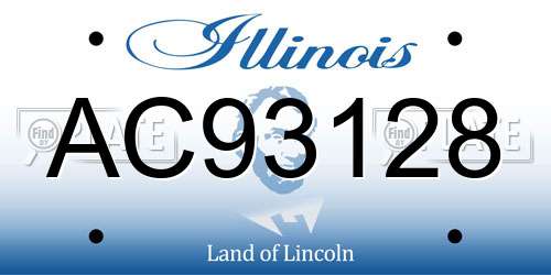 AC93128 Illinois License Plate