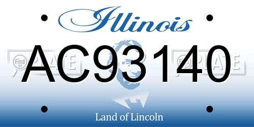 AC93140 Illinois License Plate