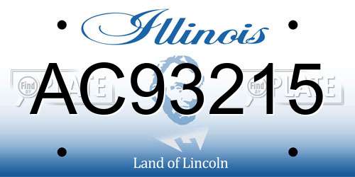 AC93215 Illinois License Plate