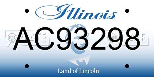AC93298 Illinois License Plate