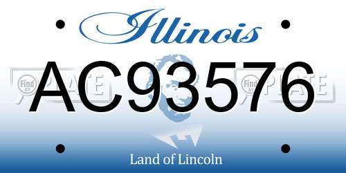 AC93576 Illinois License Plate
