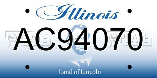 AC94070 Illinois License Plate
