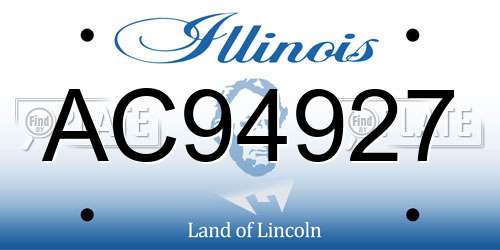 AC94927 Illinois License Plate