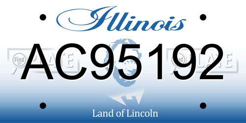 AC95192 Illinois License Plate