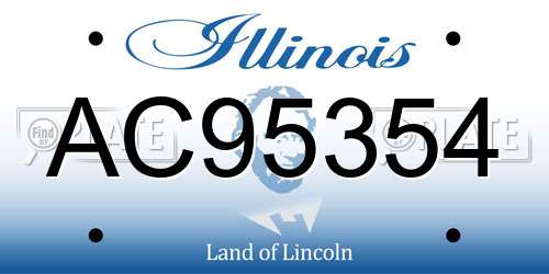 AC95354 Illinois License Plate