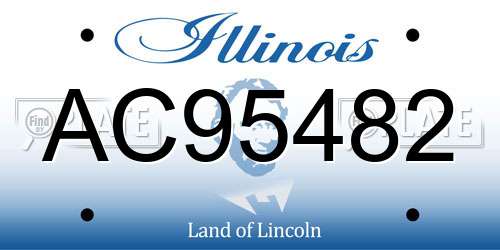 AC95482 Illinois License Plate