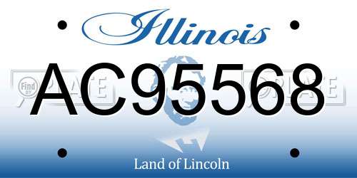 AC95568 Illinois License Plate