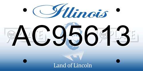 AC95613 Illinois License Plate
