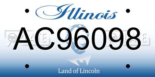 AC96098 Illinois License Plate