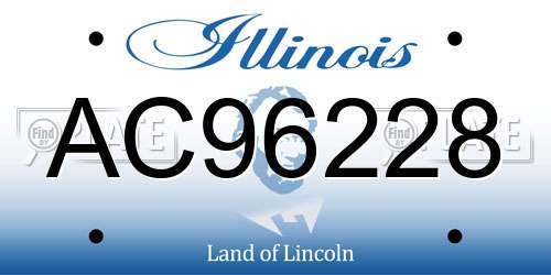 AC96228 Illinois License Plate