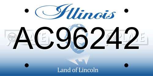 AC96242 Illinois License Plate